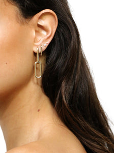 Double Gold Hook Square Earring