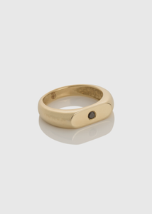 Black Diamond Gold Pinky Ring