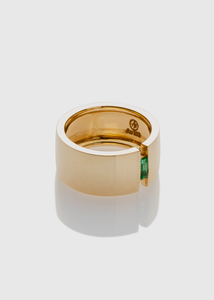 Floaty Emerald Pinky Ring