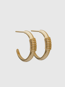 Gold Ribble Hoop Earrings