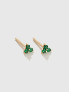 Triple Emerald Earrings Set