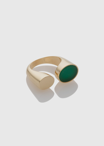 Jade Open Pillar Pinky Ring