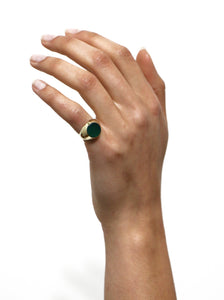 Jade Signet Pinky Ring