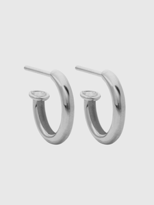 Silver Hoop Medium Earrings