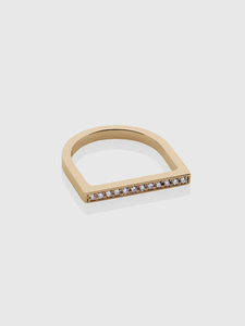 White Diamond Square Ring