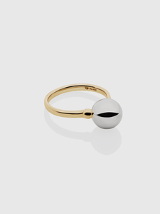 White Gold Ball Pinky Ring