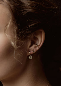 Black Diamond Gold Cuff Earring