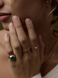 Jade Signet Pinky Ring