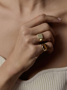 Tiger Eye Signet Pinky Ring